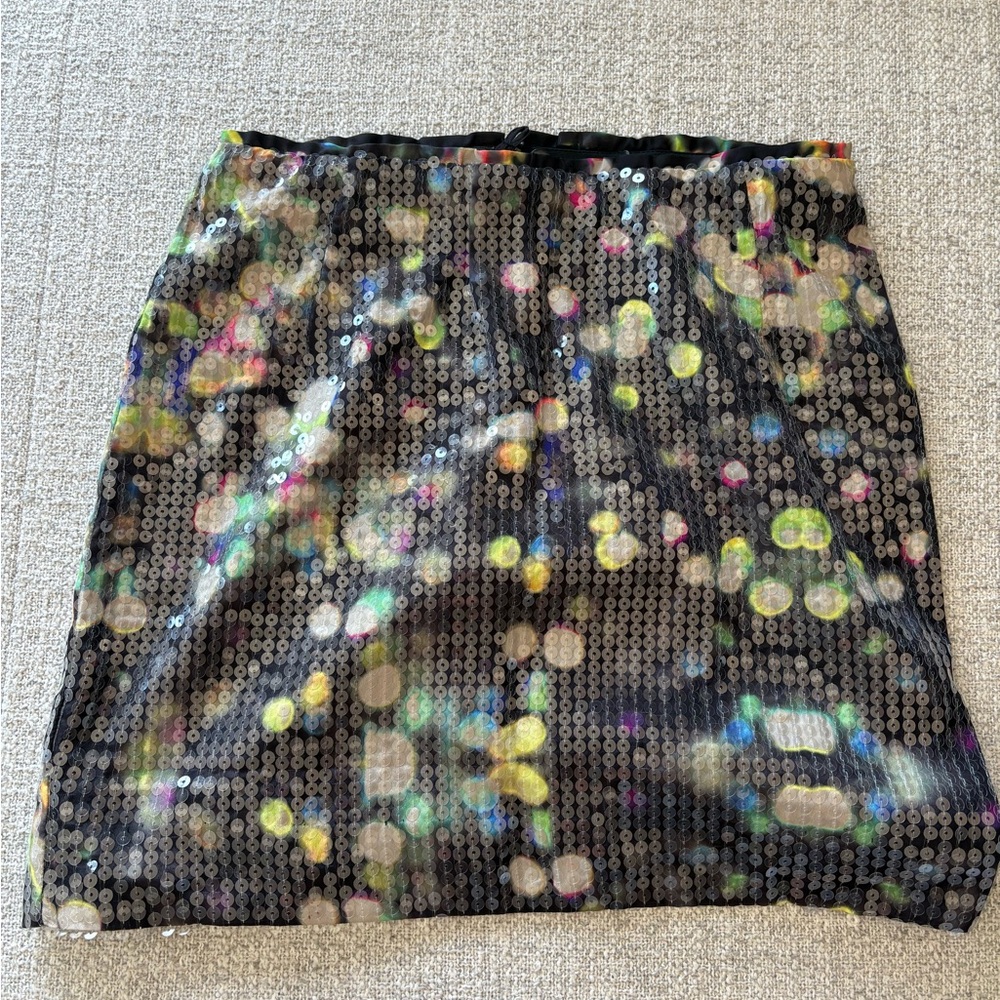 H&M Black Multicolor Sequin Mini Skirt